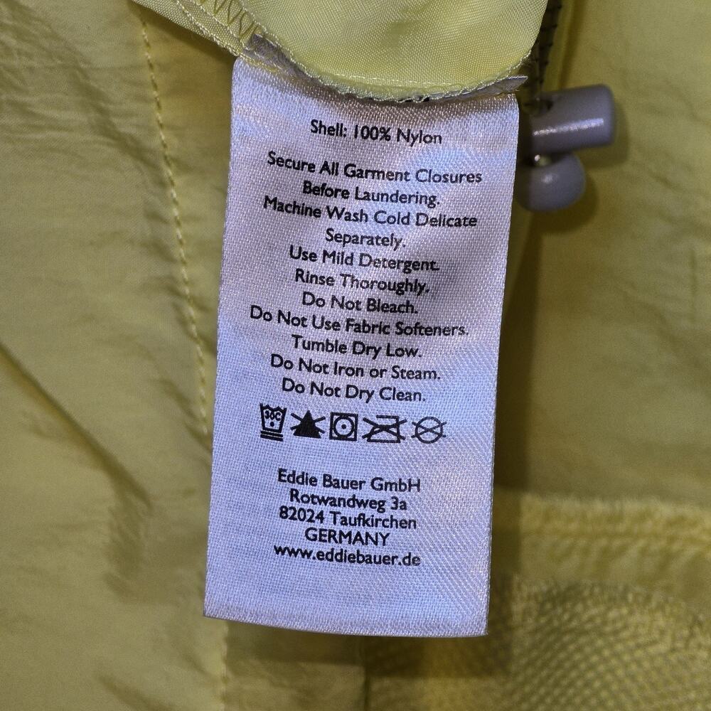 Eddie Bauer Women’s Small Yellow Nylon Half Zip Pullover Windbreaker Hood Jacket - Picture 10 of 12